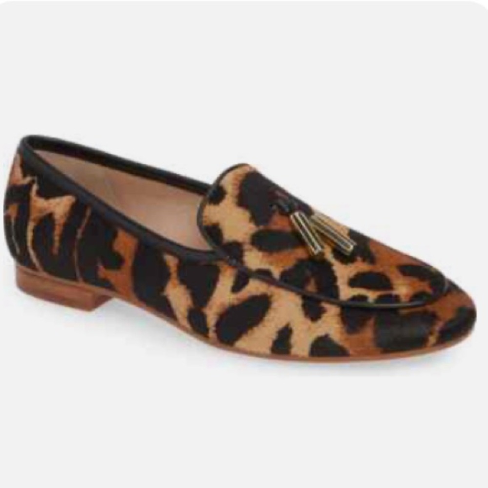 Louise et Cie blondell Leopard calf hair women’s Loafers with Tassels sz 7.5M/38 - Picture 13 of 16